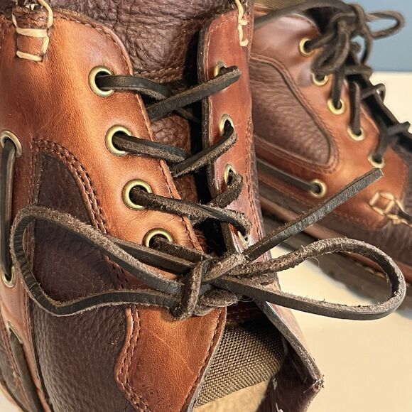 L.L. Bean East Point Men\'s Brown Leather Boots Size 9 D RN71341 Shearling Lined main image 15
